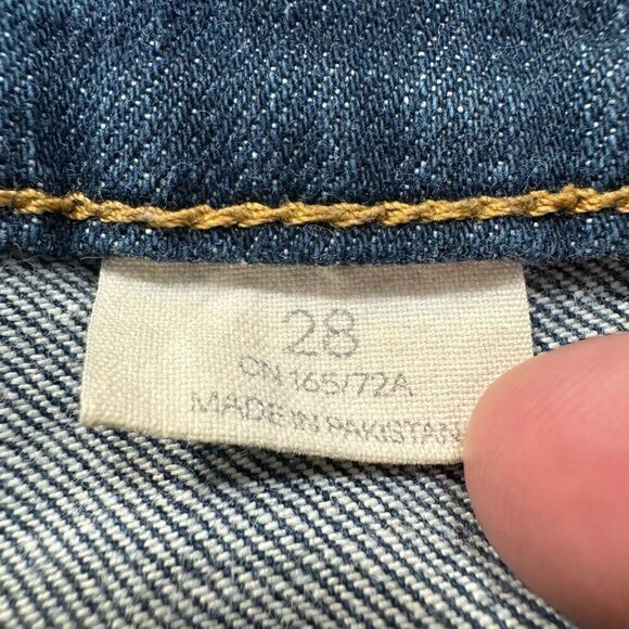 H&M Women's Mid-Rise Straight-Leg Skinny Fit Denim Jeans Blue Dark-Wash Size 28 - Picture 7 of 14